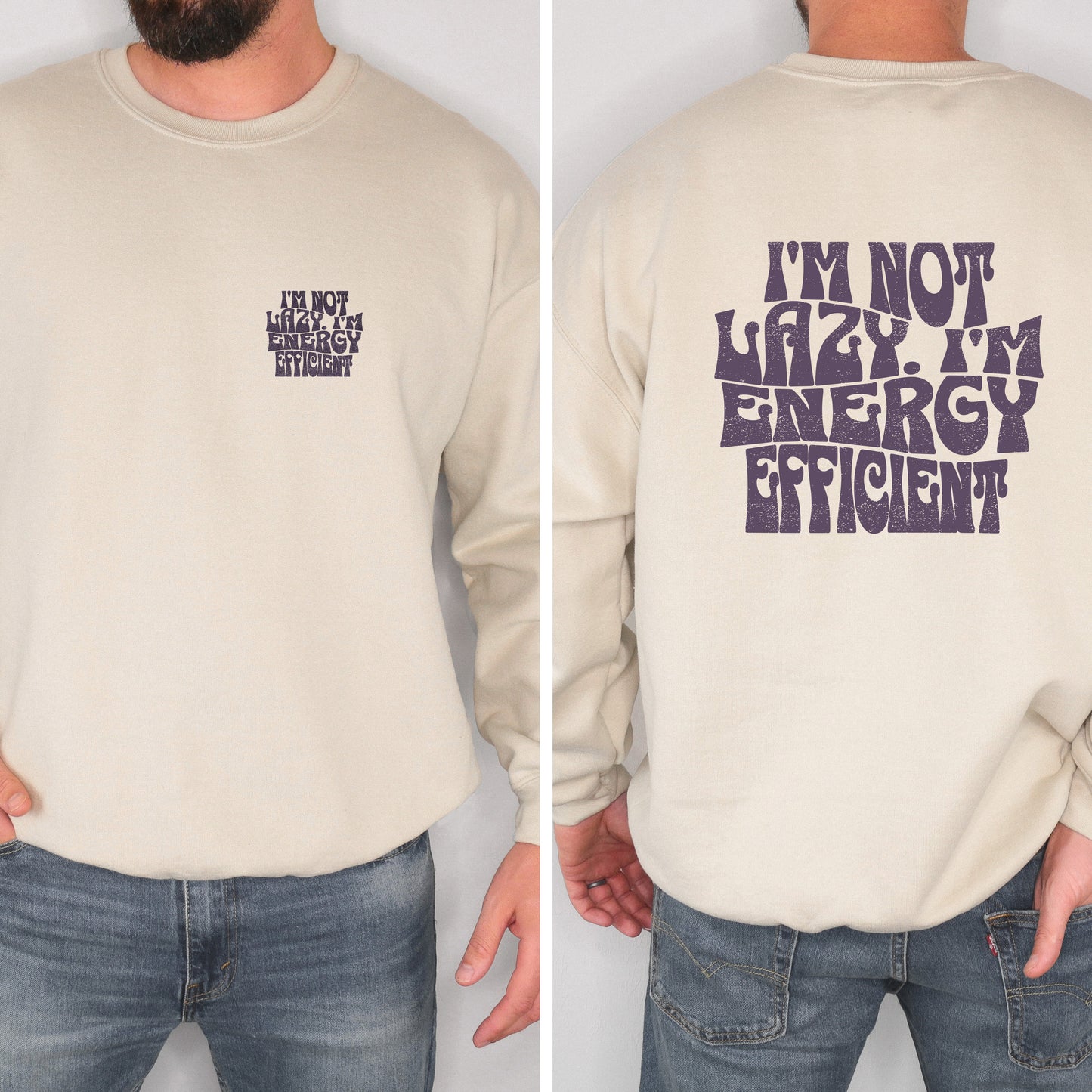 I'm not lazy. I'm energy efficient - Retro Wellen Design Sweatshirt für Naturwissenschaftler